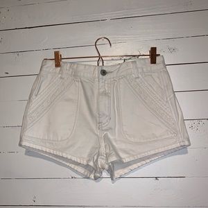 FREE PEOPLE! White Jean Shorts!